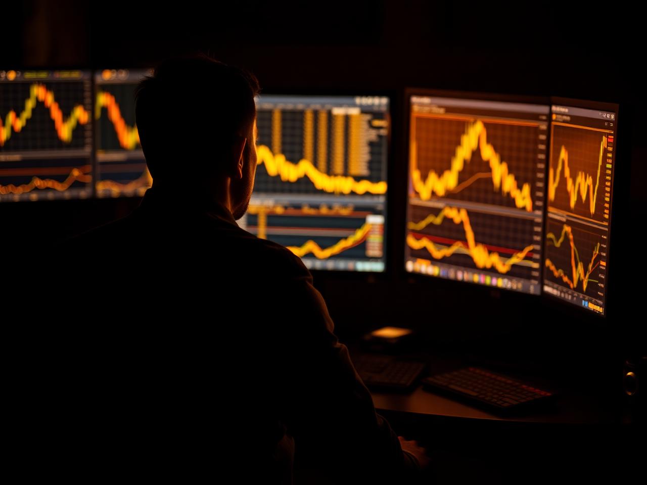 Trader monitorok előtt